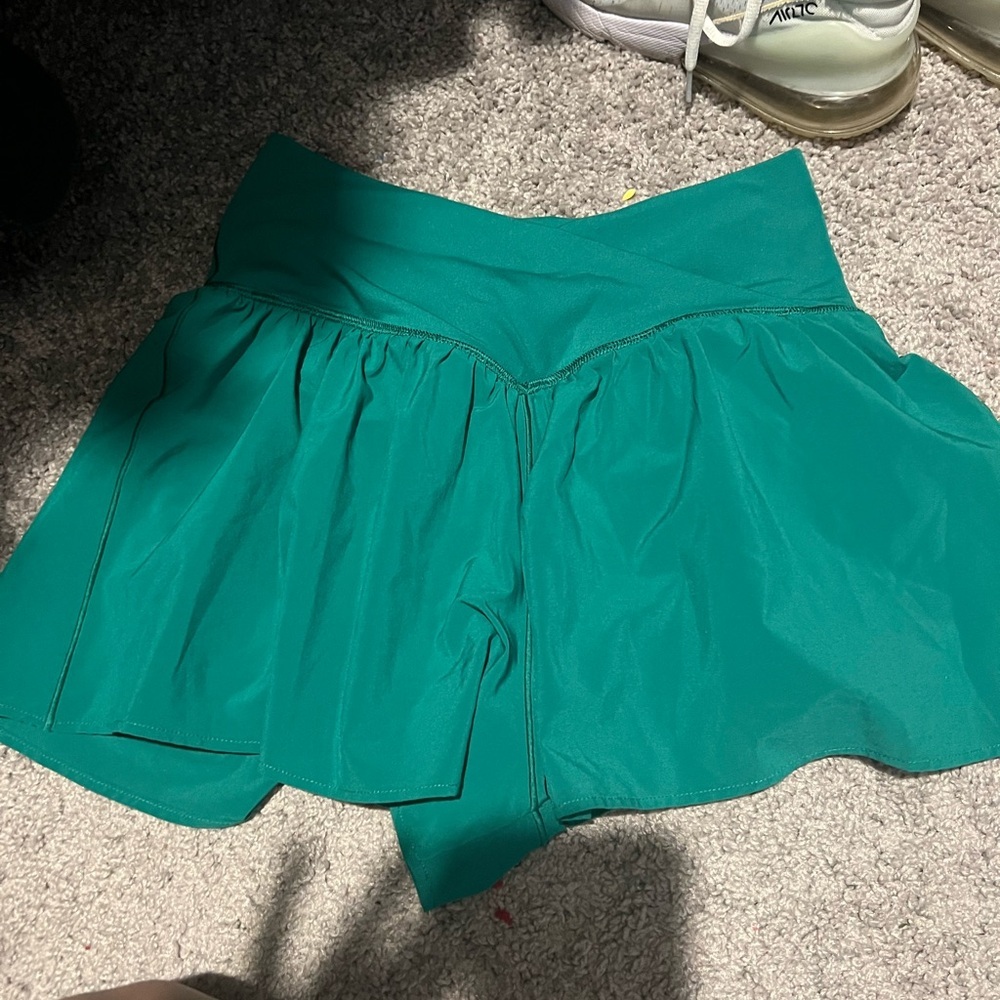 Aerie Teal Women's crossover shorts - Picture 5 of 10